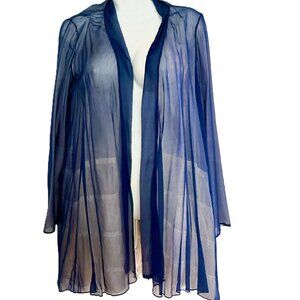 EC by ElCABALLO Chiffon Tunic Cover Up Blue White Size 40 Italy